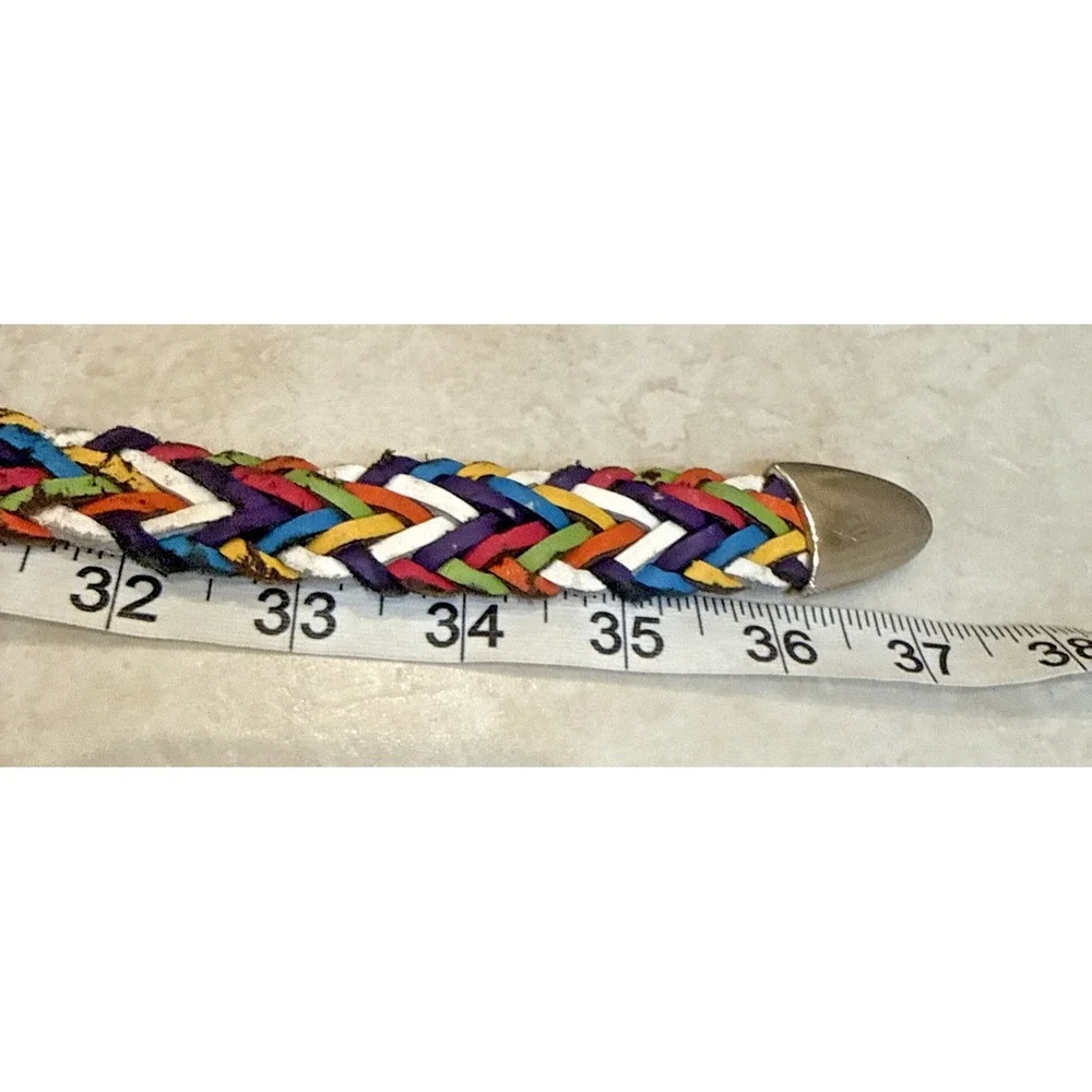 Vintage Capezio Argentina Woven Braided Leather Belt 0.75